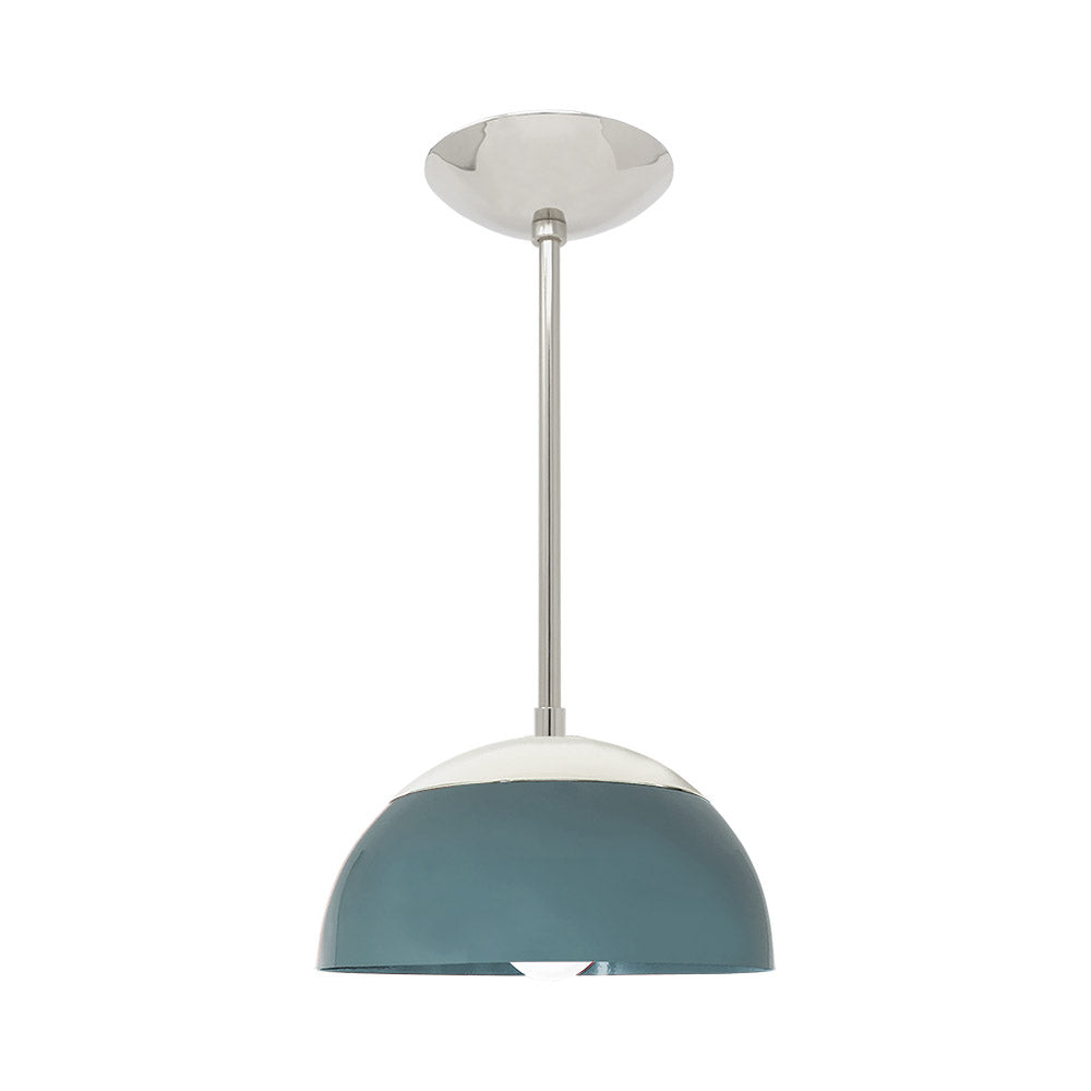 Nickel and lagoon color Cadbury pendant 10" Dutton Brown lighting