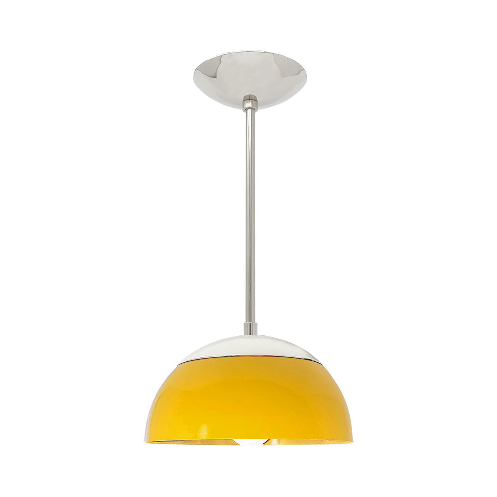 Nickel and ochre color Cadbury pendant 10" Dutton Brown lighting