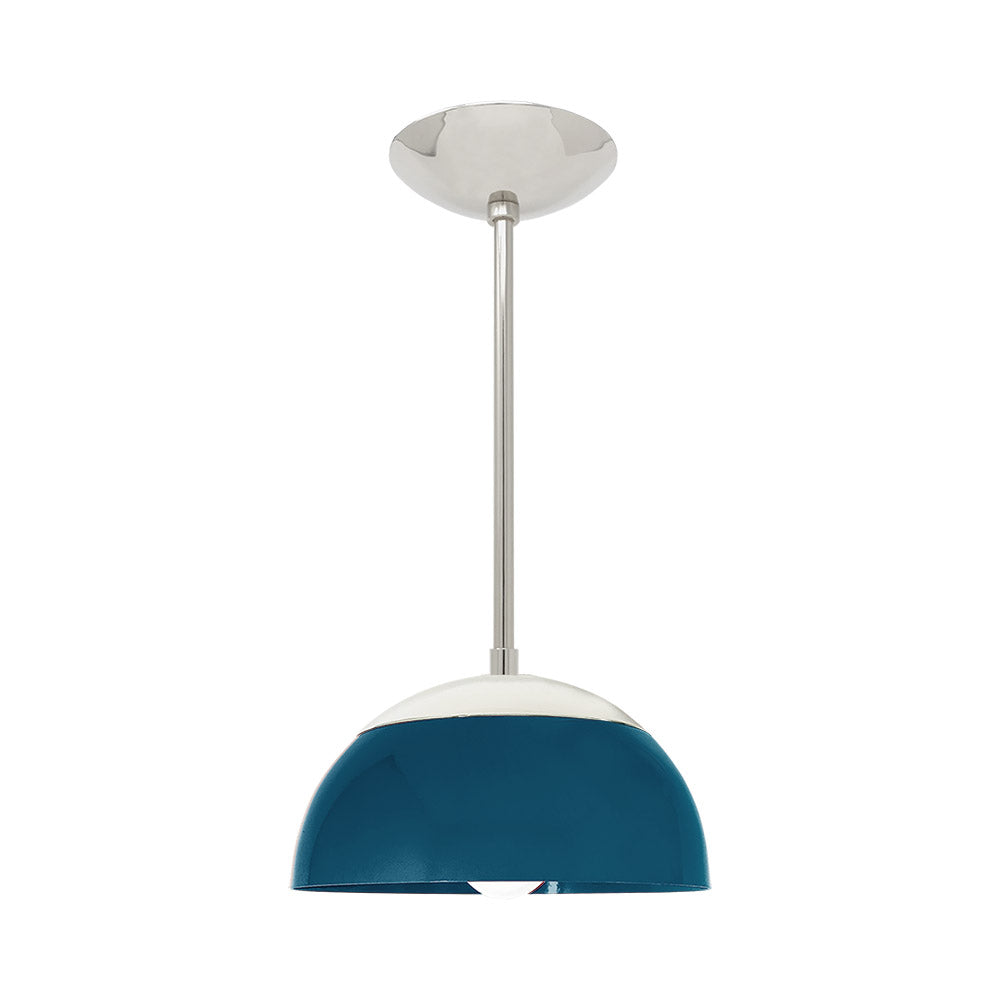 Nickel and slate blue color Cadbury pendant 10" Dutton Brown lighting
