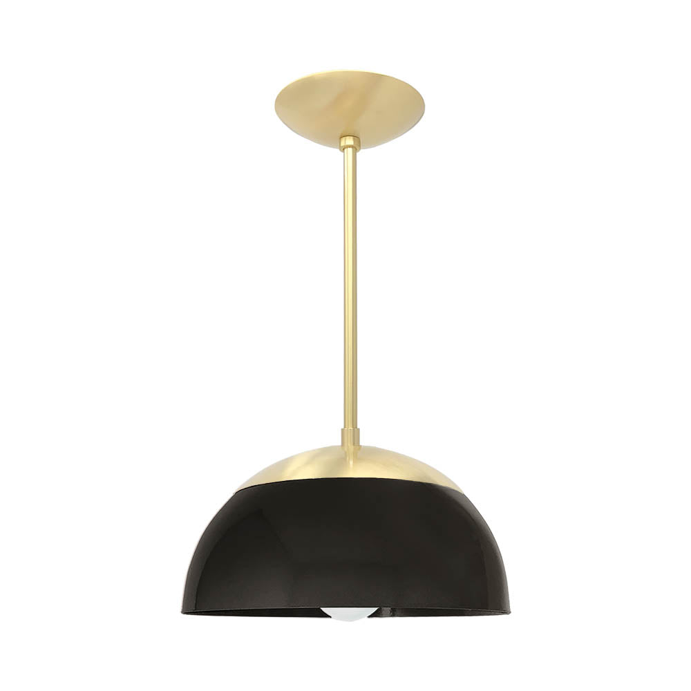 Brass and black color Cadbury pendant 12" Dutton Brown lighting