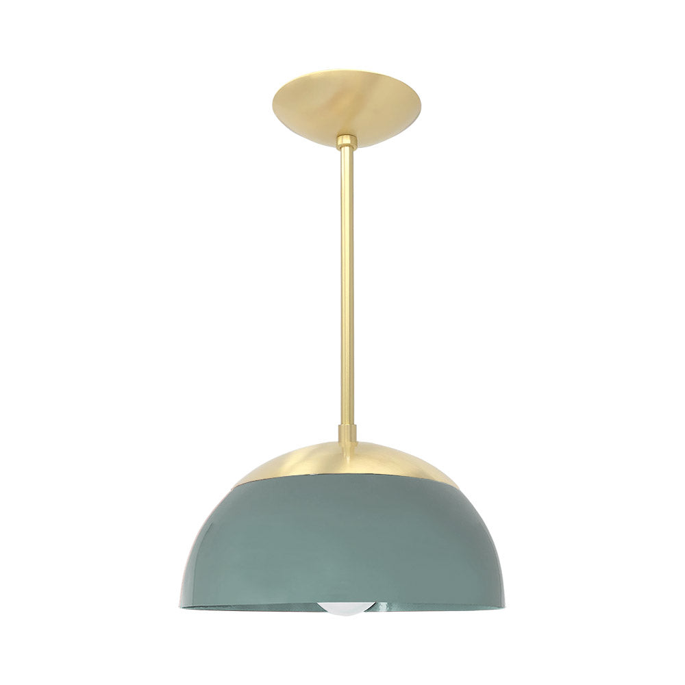Brass and lagoon color Cadbury pendant 12" Dutton Brown lighting
