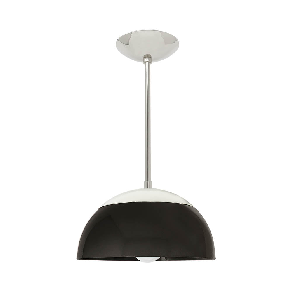 Nickel and black color Cadbury pendant 12" Dutton Brown lighting