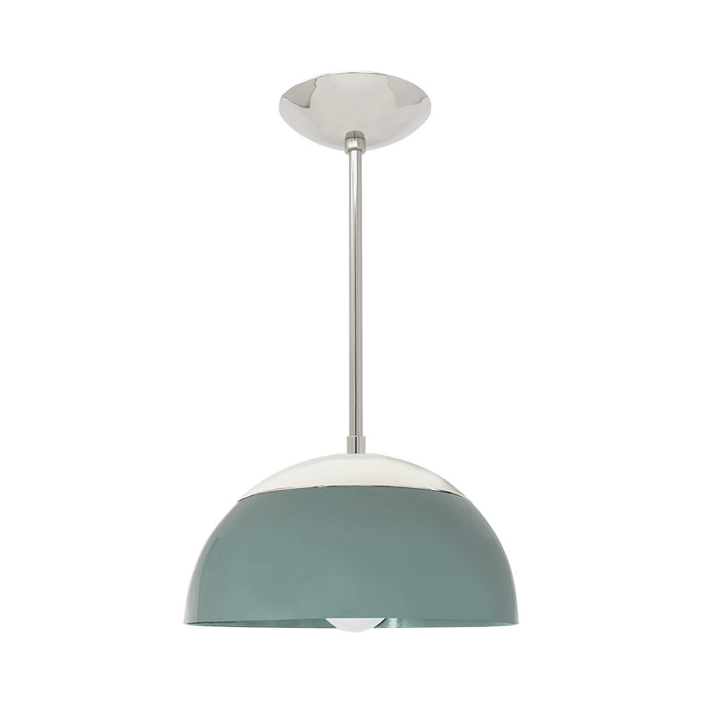 Nickel and lagoon color Cadbury pendant 12" Dutton Brown lighting