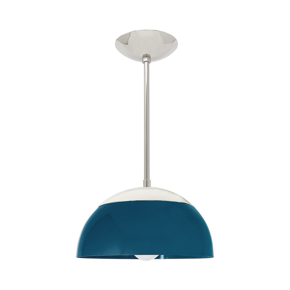 Nickel and slate blue color Cadbury pendant 12" Dutton Brown lighting