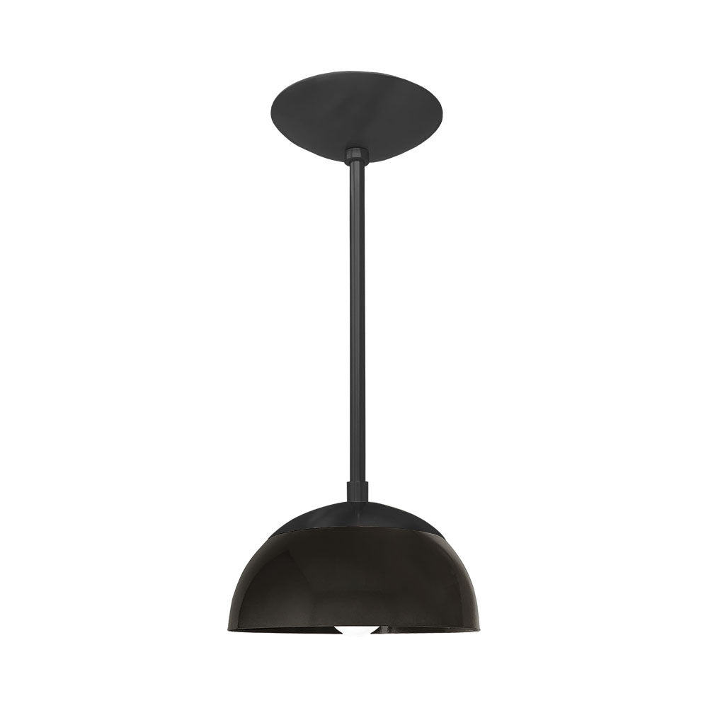 Black and black color Cadbury pendant 8" Dutton Brown lighting