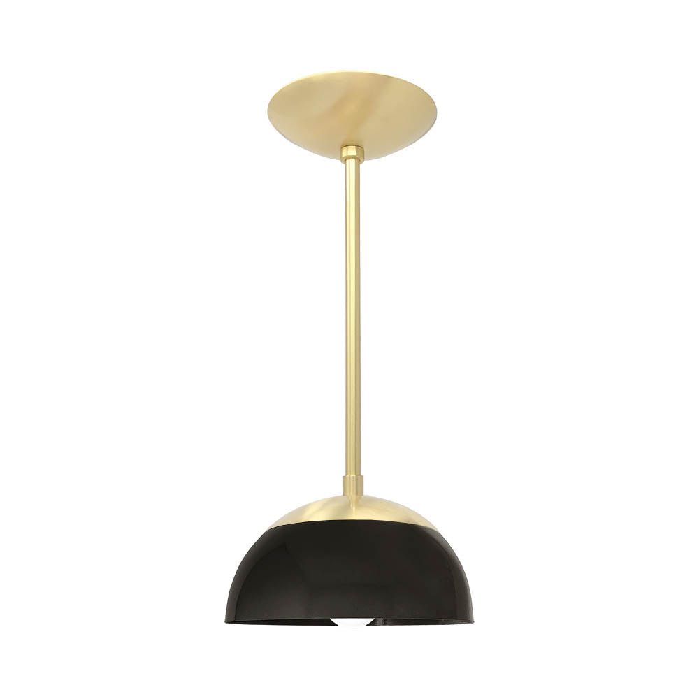 Brass and black color Cadbury pendant 8" Dutton Brown lighting
