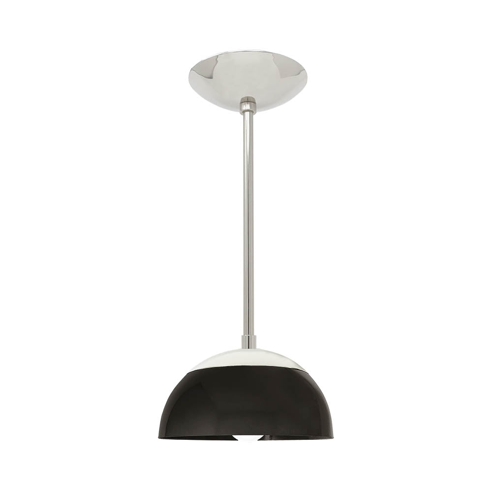 Nickel and black color Cadbury pendant 8" Dutton Brown lighting