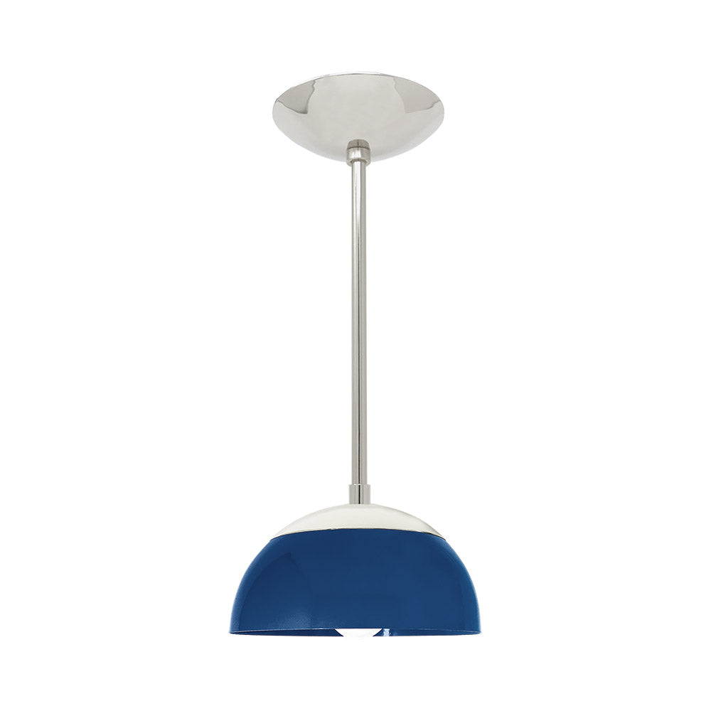 Nickel and cobalt color Cadbury pendant 8" Dutton Brown lighting