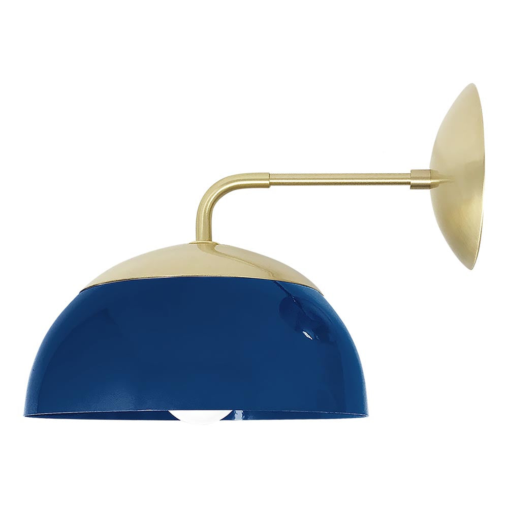 Brass and cobalt color Cadbury sconce 8" Dutton Brown lighting