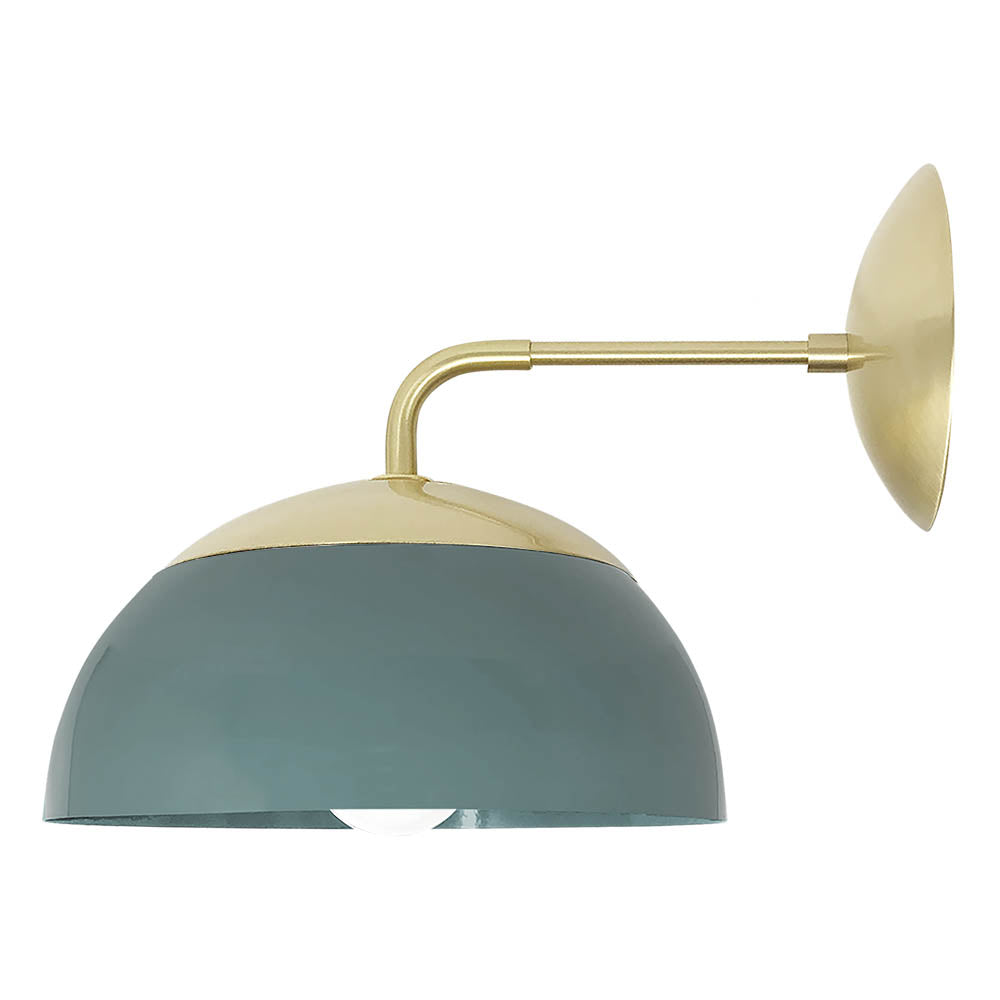 Brass and lagoon color Cadbury sconce 10" Dutton Brown lighting