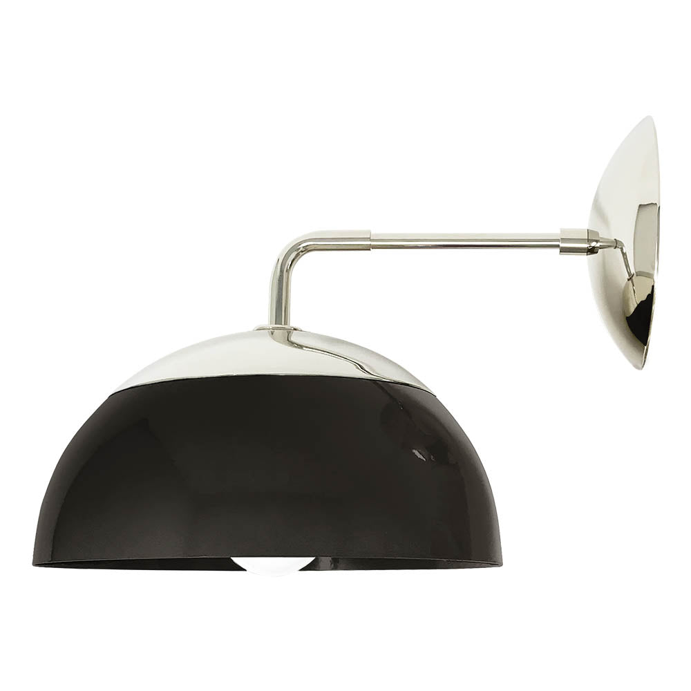 Nickel and black color Cadbury sconce 8" Dutton Brown lighting