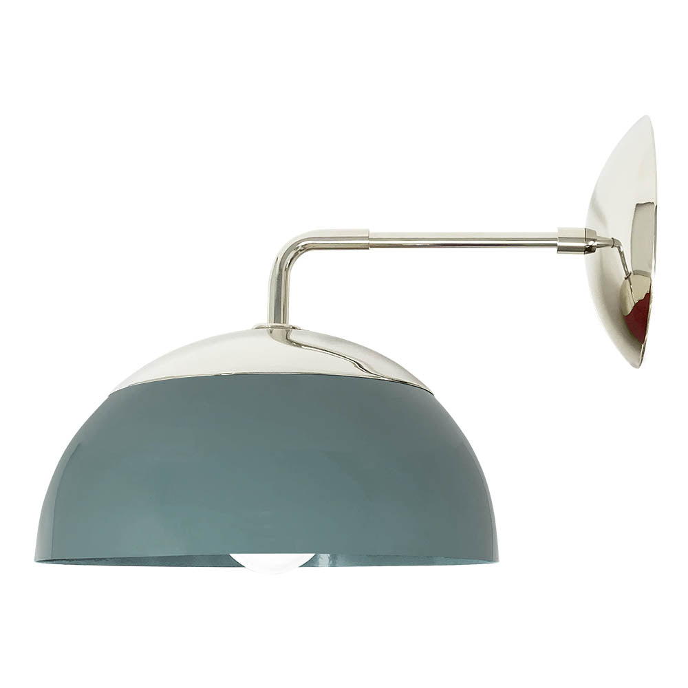 Nickel and python green color Cadbury sconce 8" Dutton Brown lighting