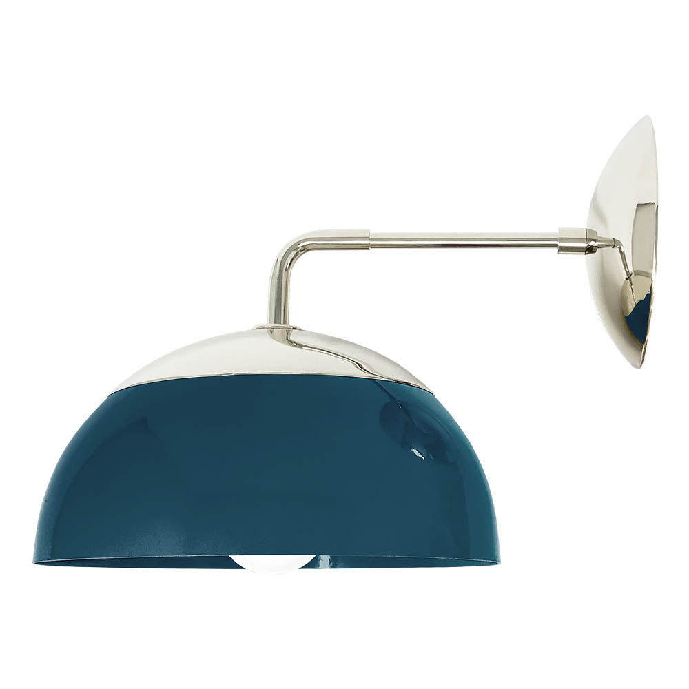 Nickel and slate blue color Cadbury sconce 8" Dutton Brown lighting