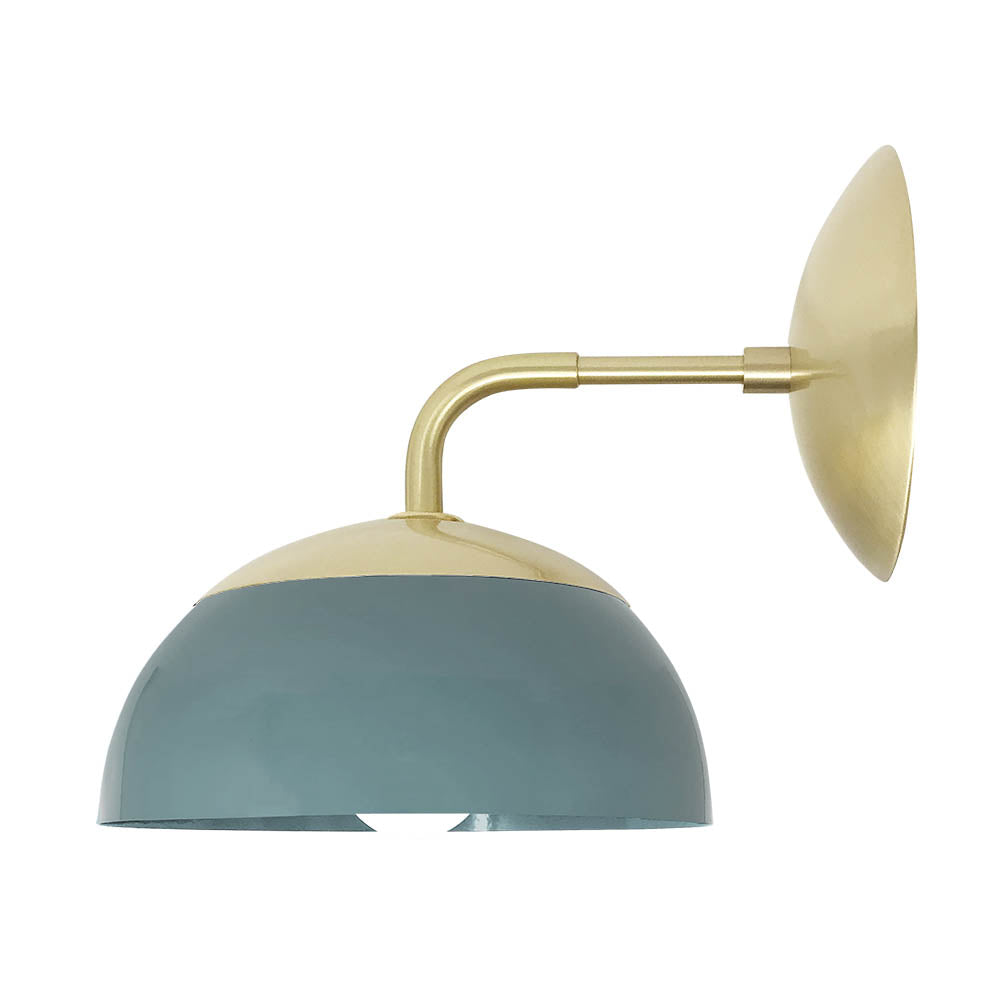 Brass and lagoon color Cadbury sconce 8" Dutton Brown lighting