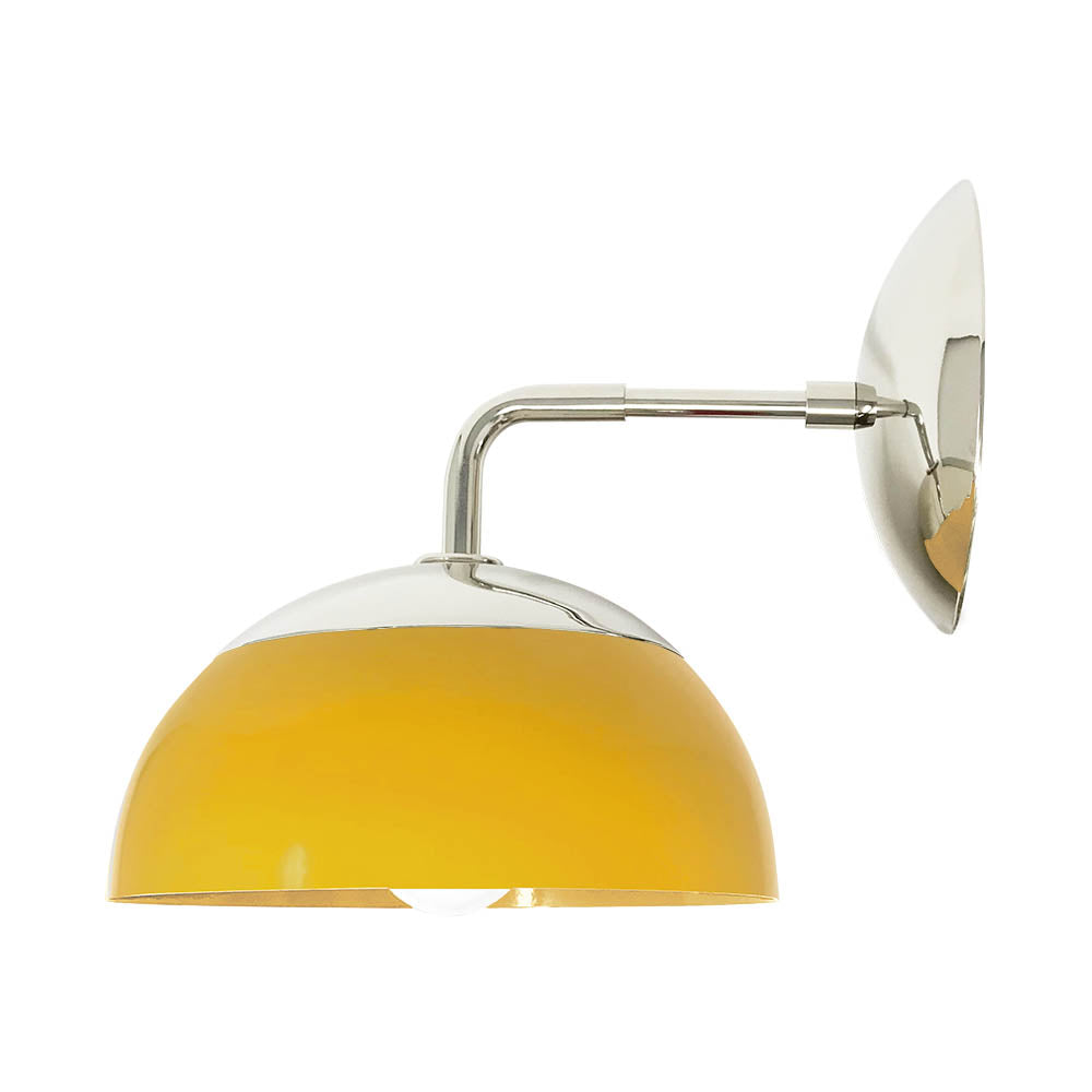 Nickel and ochre color Cadbury sconce 8" Dutton Brown lighting