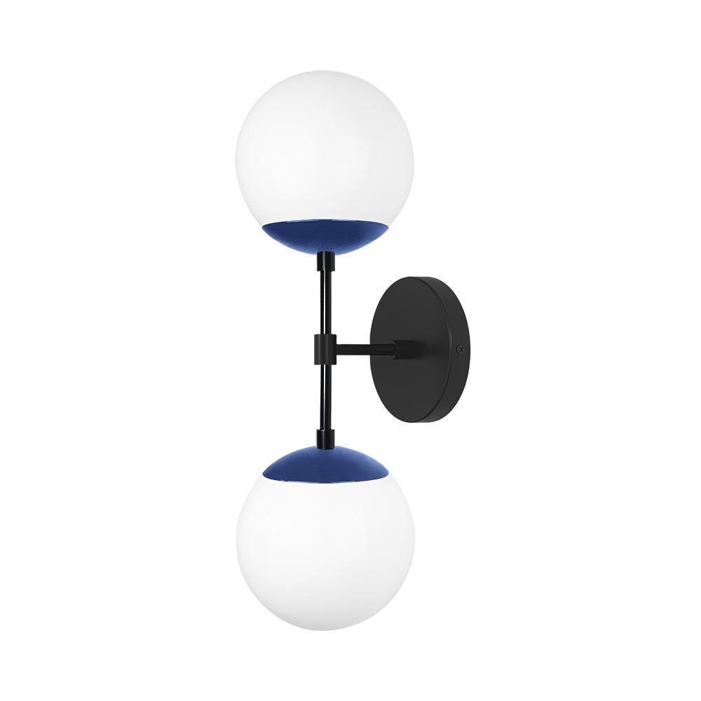 Black and cobalt color Cap Double sconce 6" Dutton Brown lighting