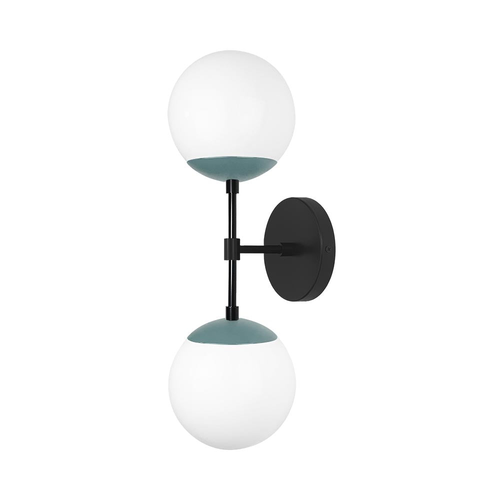 Black and lagoon color Cap Double sconce 6" Dutton Brown lighting