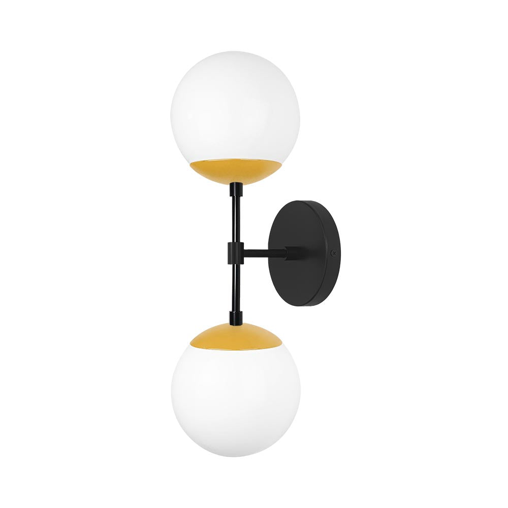 Black and ochre color Cap Double sconce 6" Dutton Brown lighting