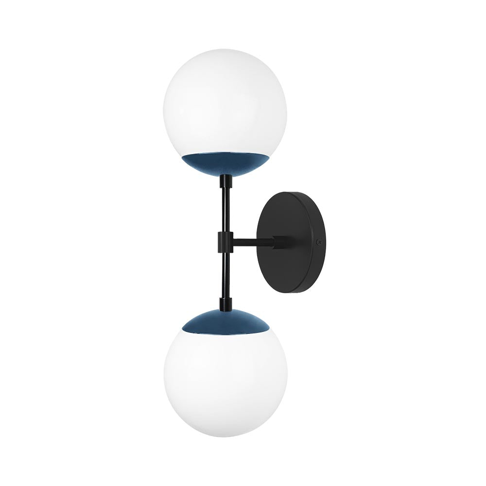 Black and slate blue color Cap Double sconce 6" Dutton Brown lighting