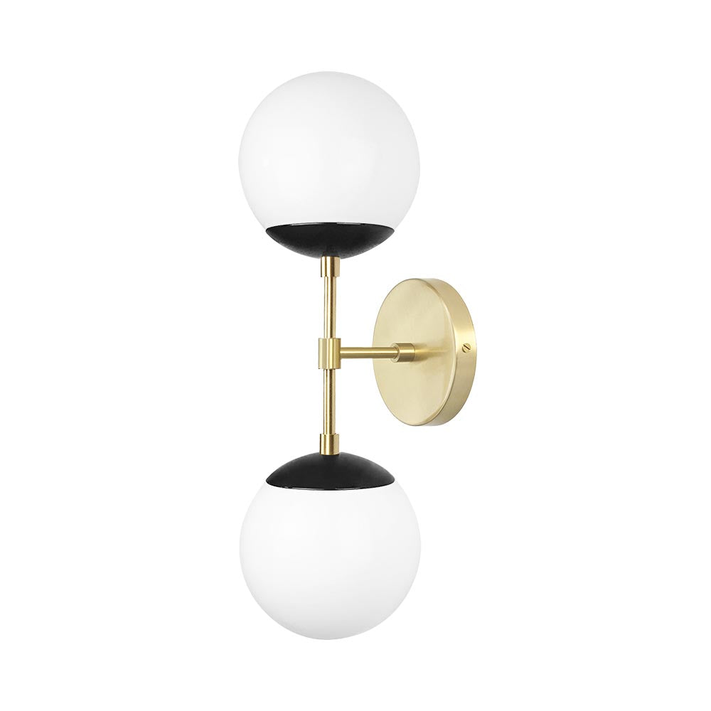 Brass and black color Cap Double sconce 6" Dutton Brown lighting