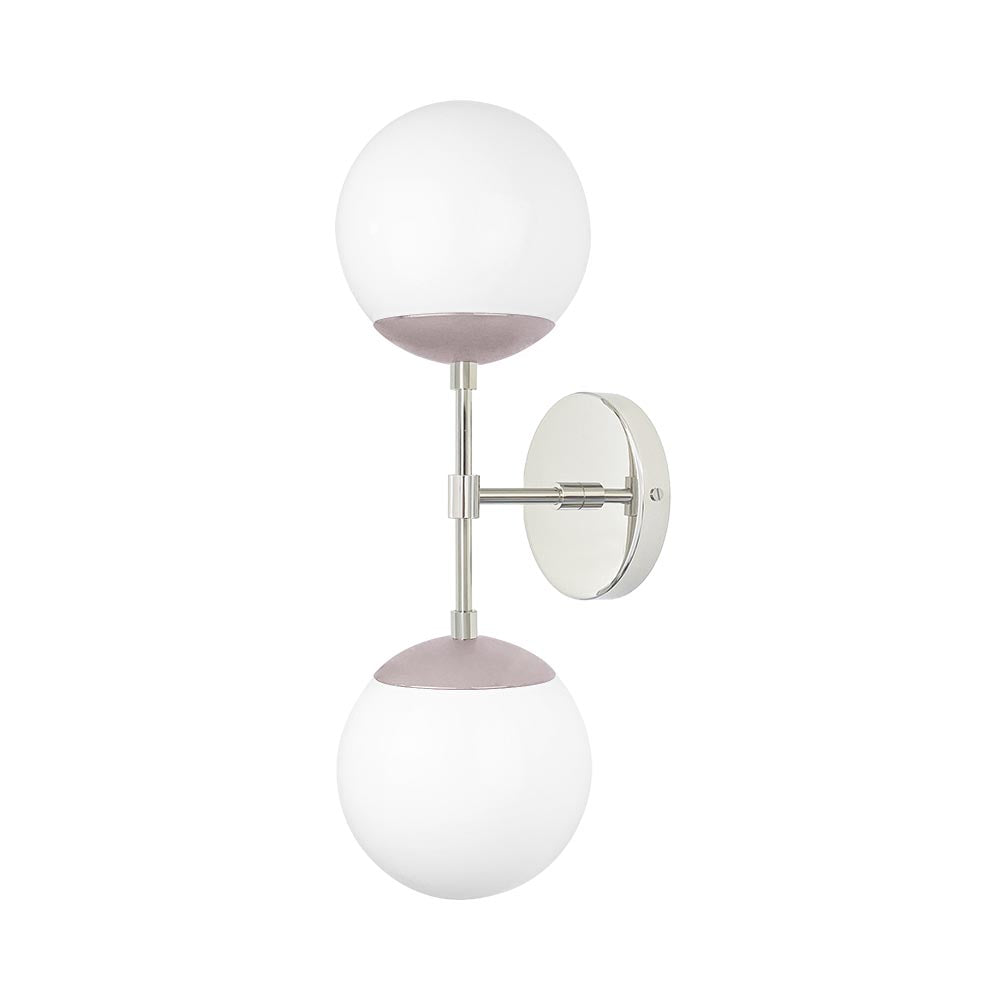 Nickel and barely color Cap Double sconce 6" Dutton Brown lighting