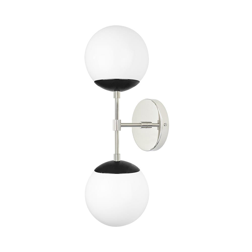 Nickel and black color Cap Double sconce 6" Dutton Brown lighting