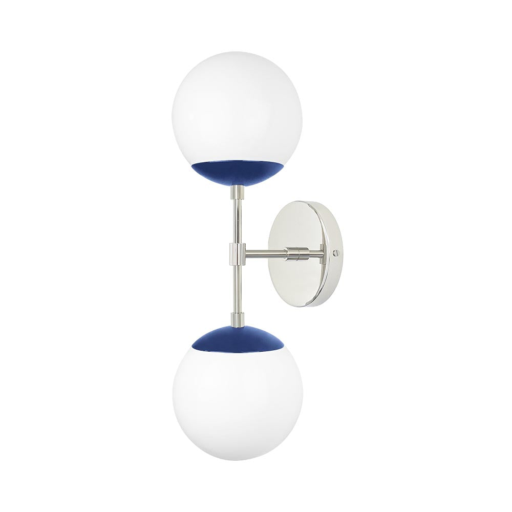 Nickel and cobalt color Cap Double sconce 6" Dutton Brown lighting
