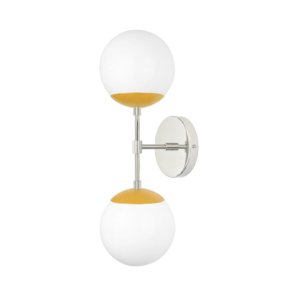 Nickel and ochre color Cap Double sconce 6" Dutton Brown lighting