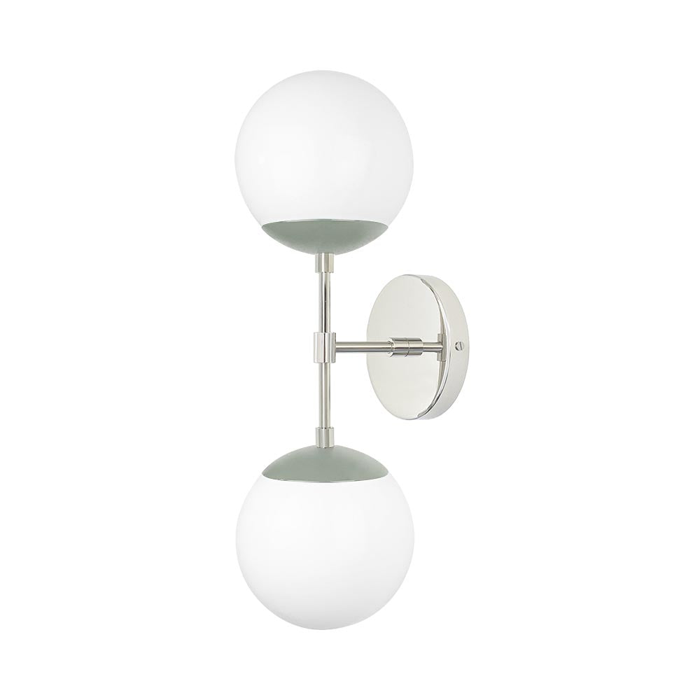 Nickel and spa color Cap Double sconce 6" Dutton Brown lighting