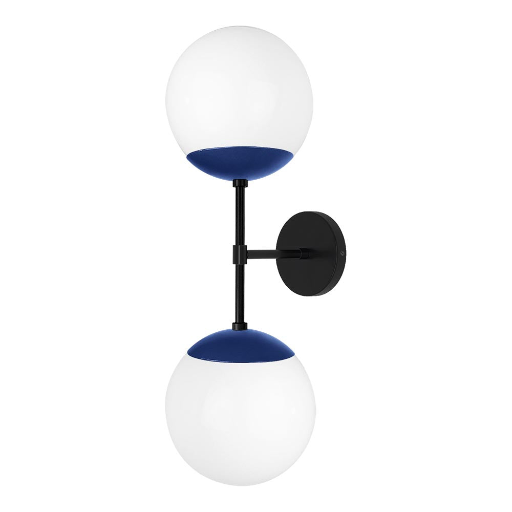 Black and cobalt color Cap Double sconce 8" Dutton Brown lighting