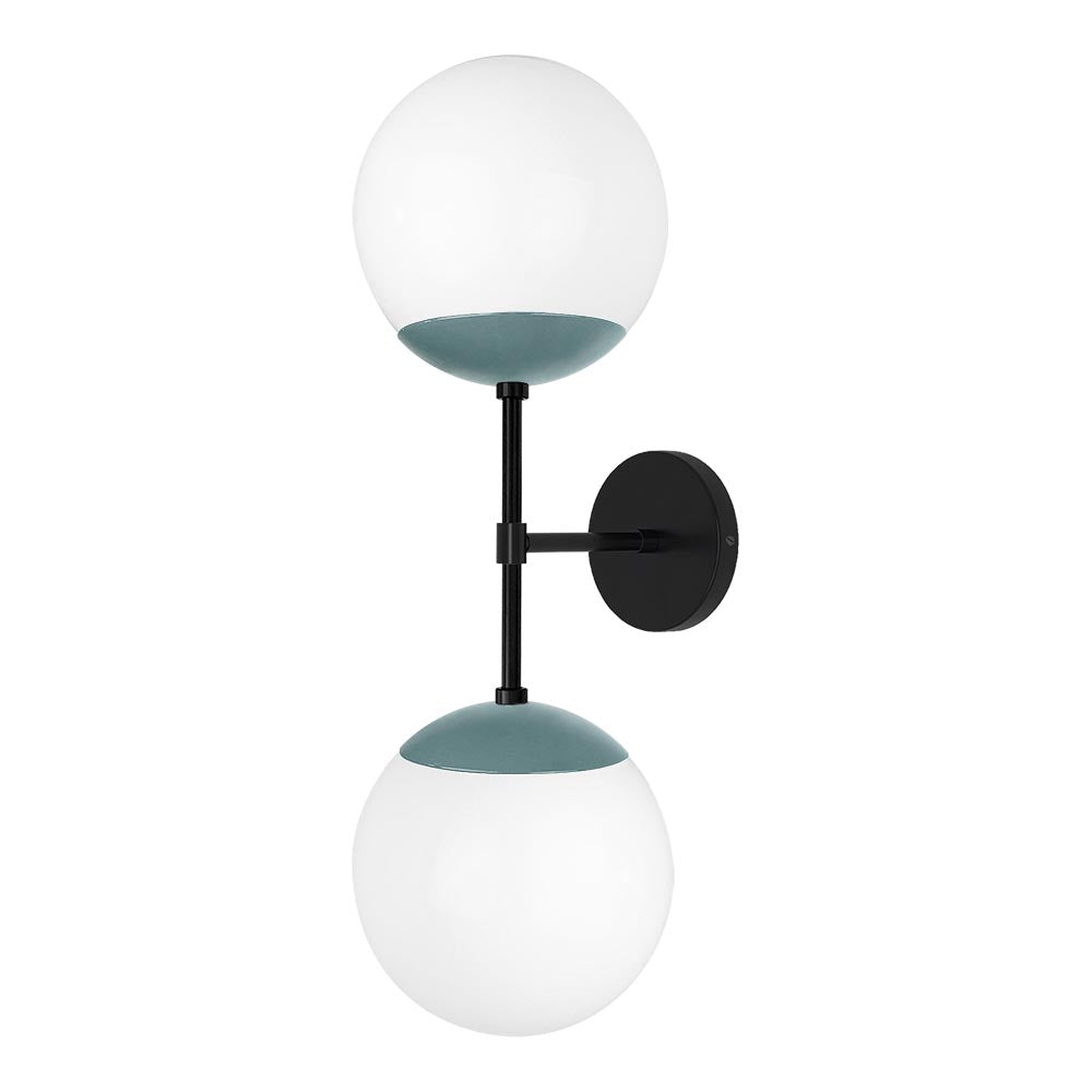 Black and lagoon color Cap Double sconce 8" Dutton Brown lighting