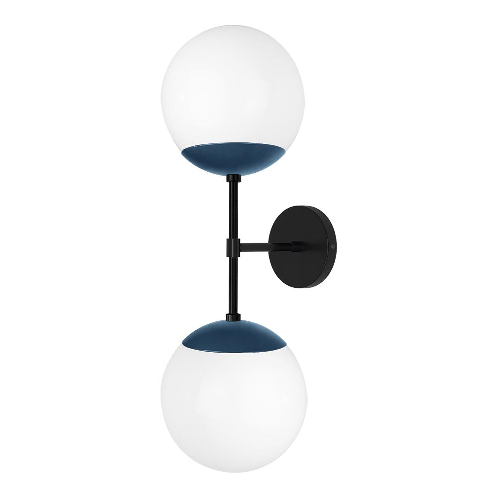 Black and slate blue color Cap Double sconce 8" Dutton Brown lighting
