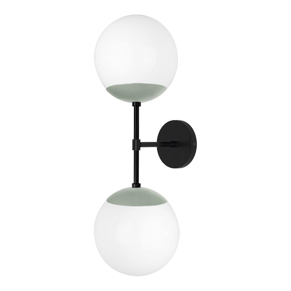 Black and spa color Cap Double sconce 8" Dutton Brown lighting