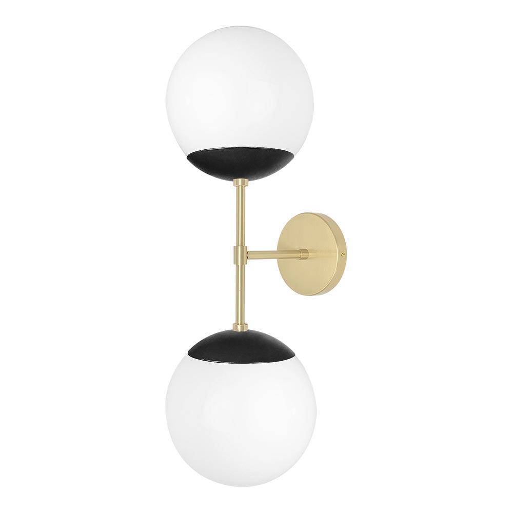 Brass and black color Cap Double sconce 8" Dutton Brown lighting