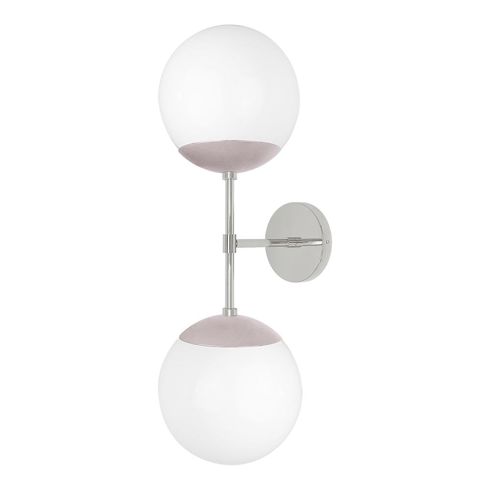 Nickel and barely color Cap Double sconce 8" Dutton Brown lighting