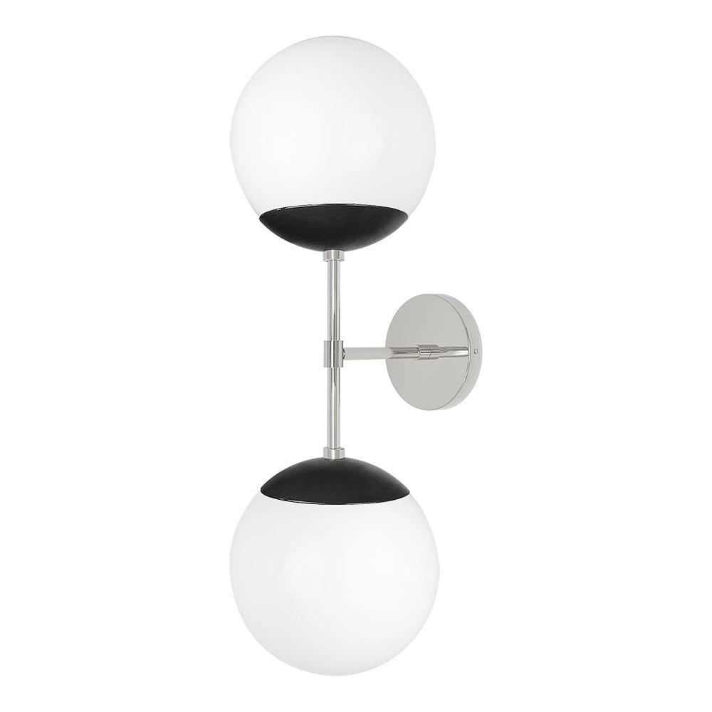 Nickel and black color Cap Double sconce 8" Dutton Brown lighting