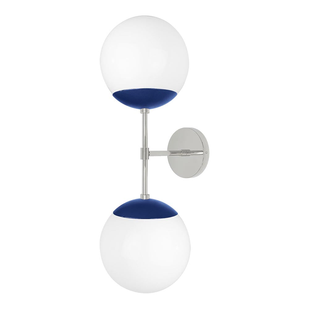 Nickel and cobalt color Cap Double sconce 8" Dutton Brown lighting