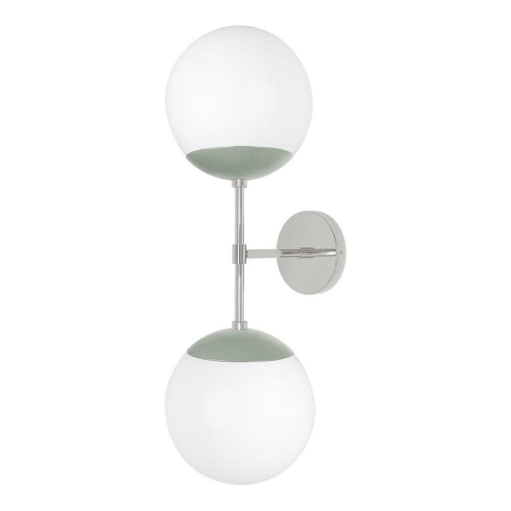 Nickel and spa color Cap Double sconce 8" Dutton Brown lighting