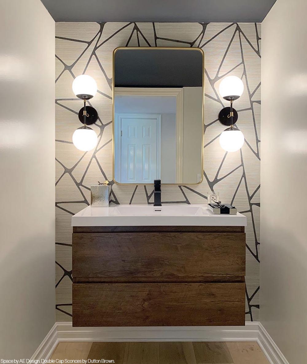 Brass Cap Double sconce 6" by Dutton Brown. Space by Fox Homes. Photo by Tiffany Mueller. _hover