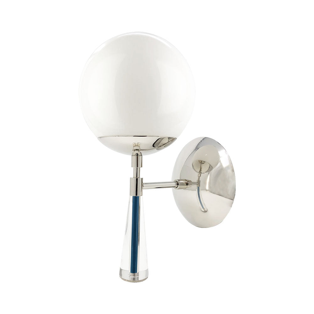 Nickel and slate blue color Carrera sconce Dutton Brown lighting