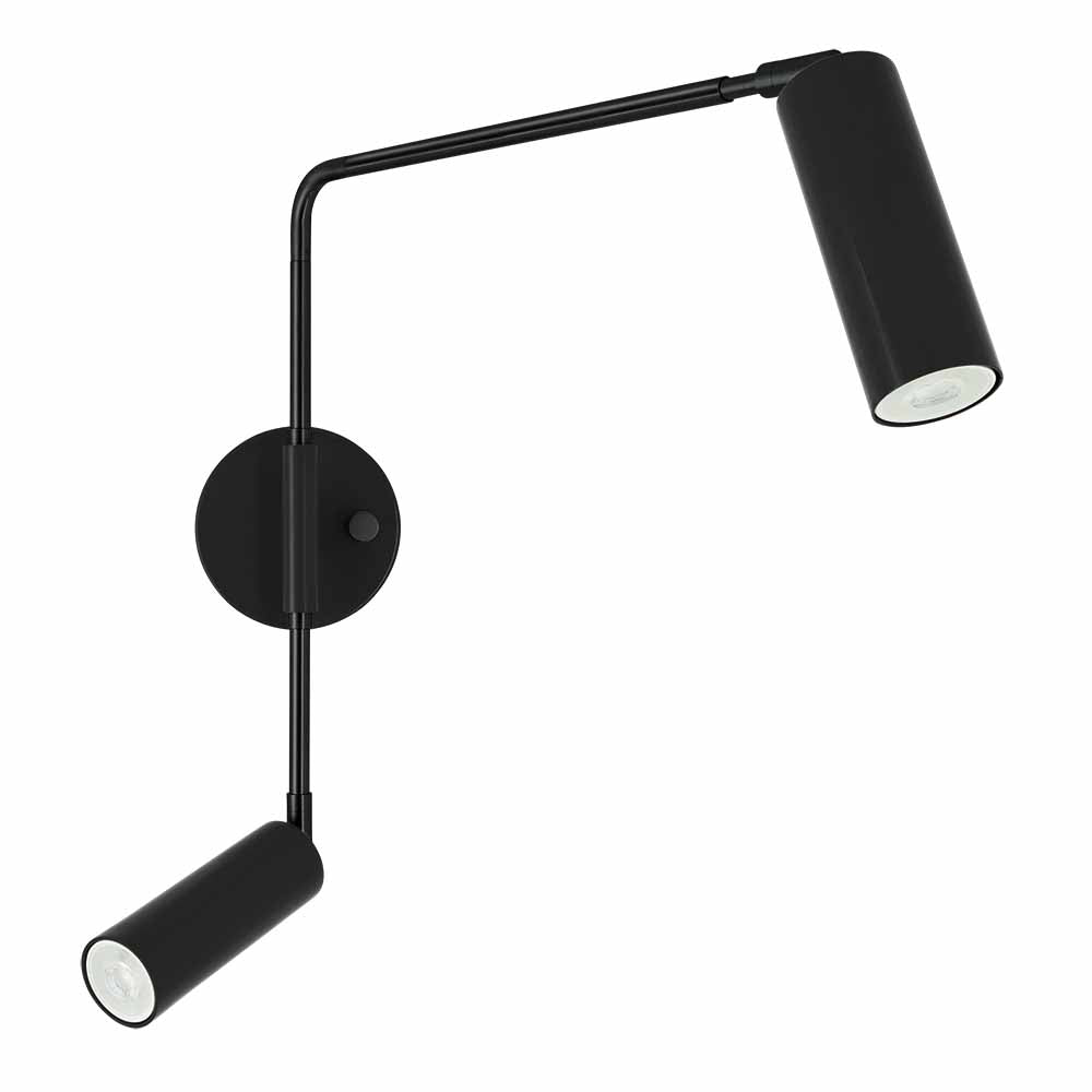 Black and black color Reader Double Swing Arm sconce Dutton Brown lighting