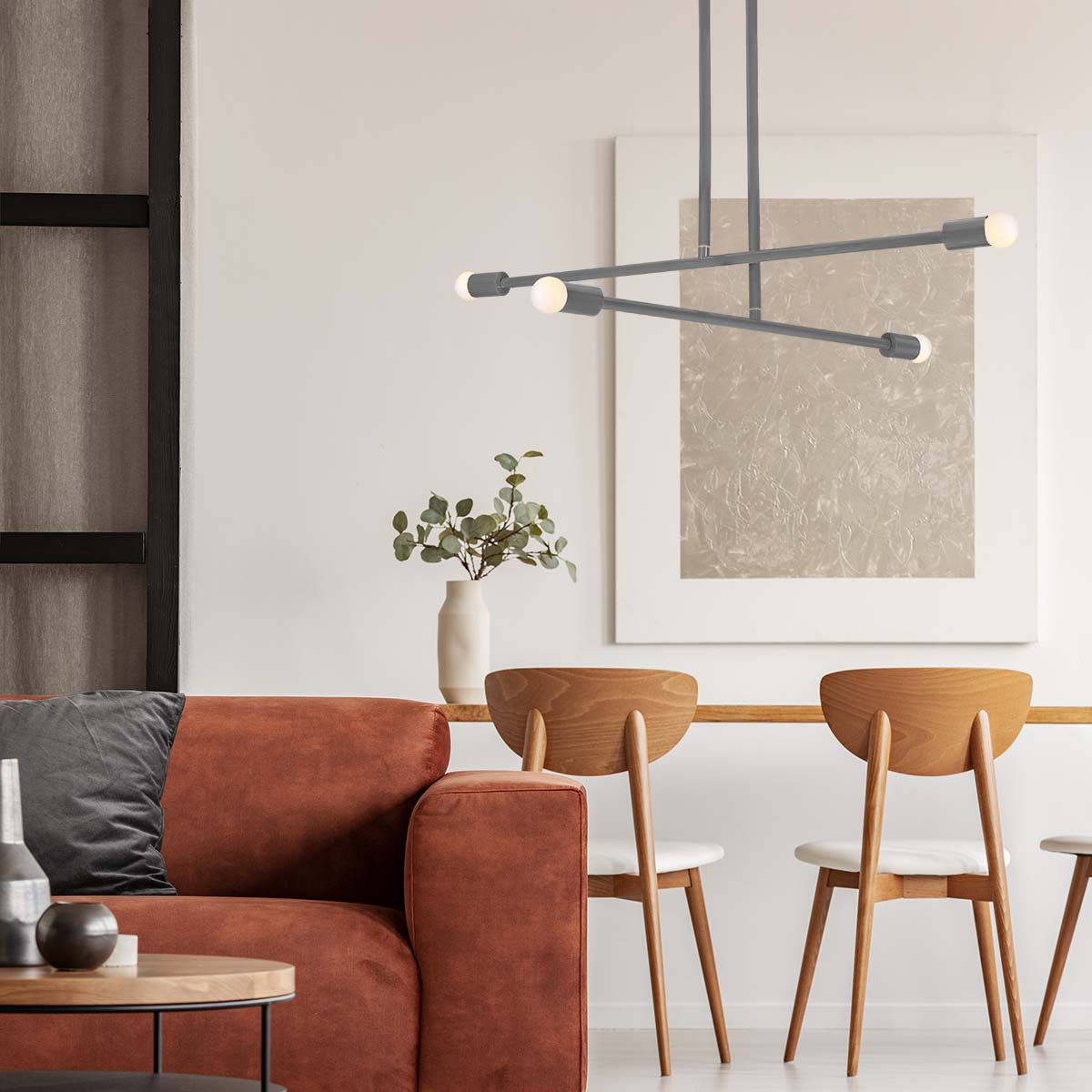 Charcoal color Captain chandelier 47" by Dutton Brown. _hover