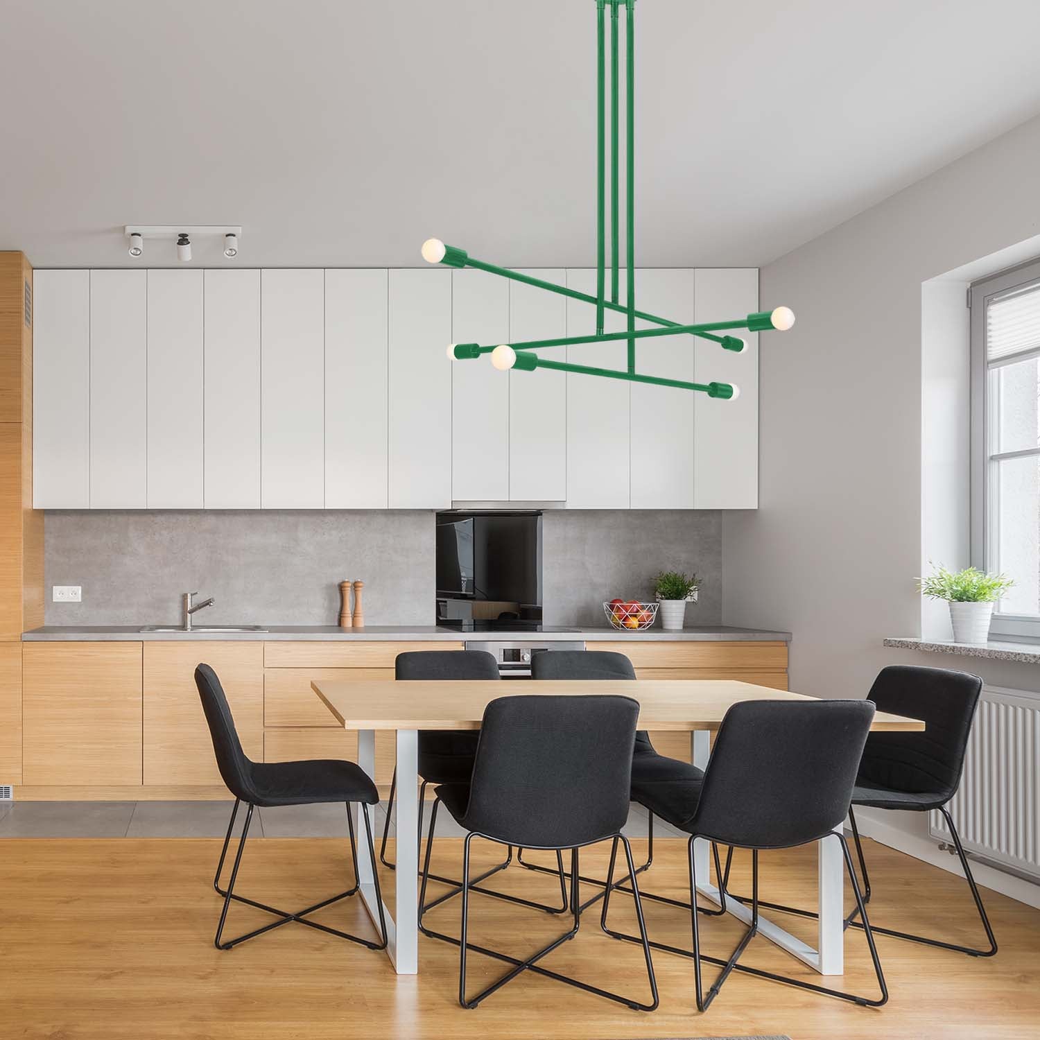 Python green color Commander chandelier 47" by Dutton Brown
