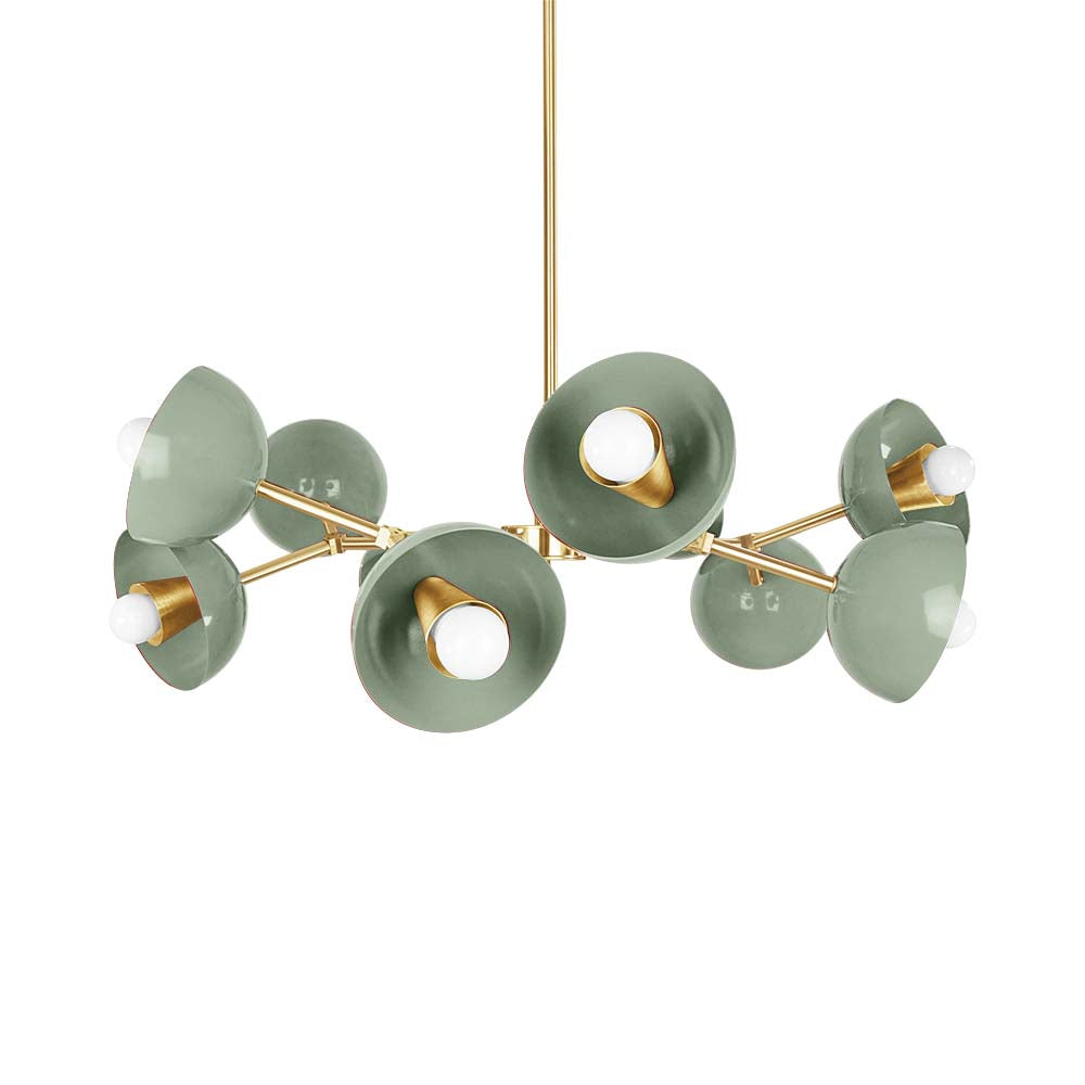 Brass and spa color Alegria chandelier 30" Dutton Brown lighting