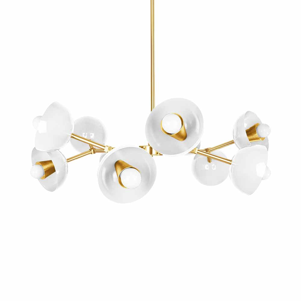 Brass and white color Alegria chandelier 30" Dutton Brown lighting
