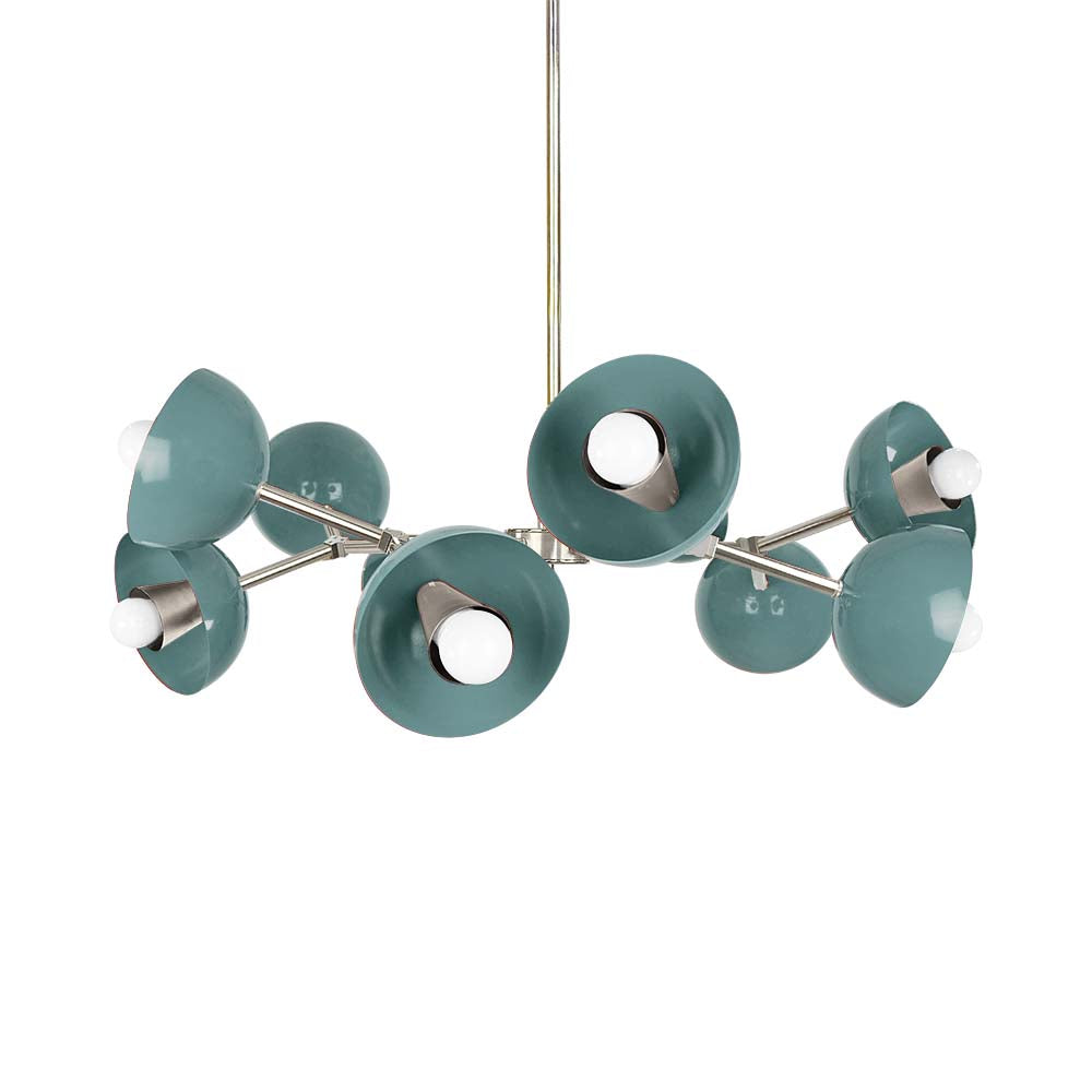 Nickel and python green color Alegria chandelier 30" Dutton Brown lighting