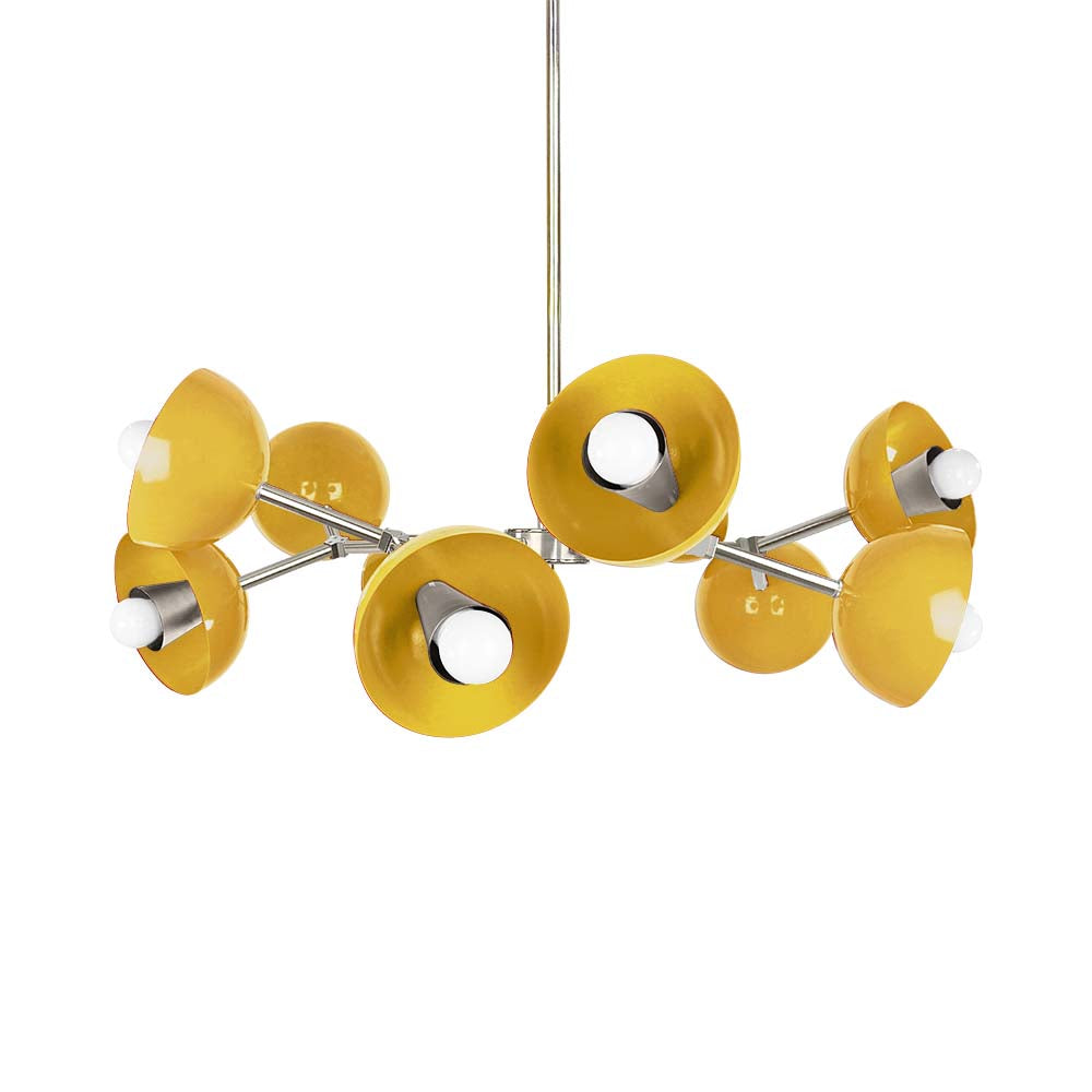 Nickel and ochre color Alegria chandelier 30" Dutton Brown lighting