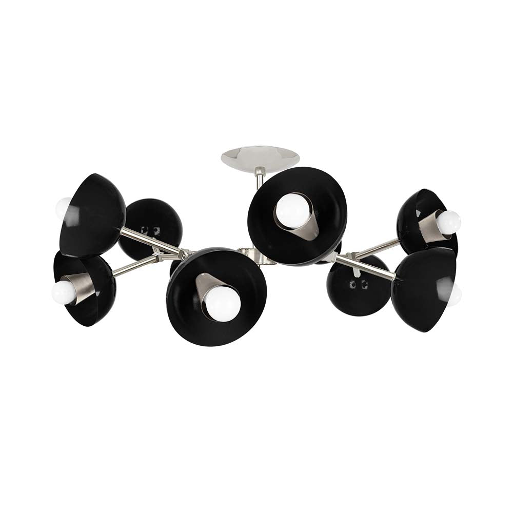 Nickel and black color Alegria flush mount 30" Dutton Brown lighting