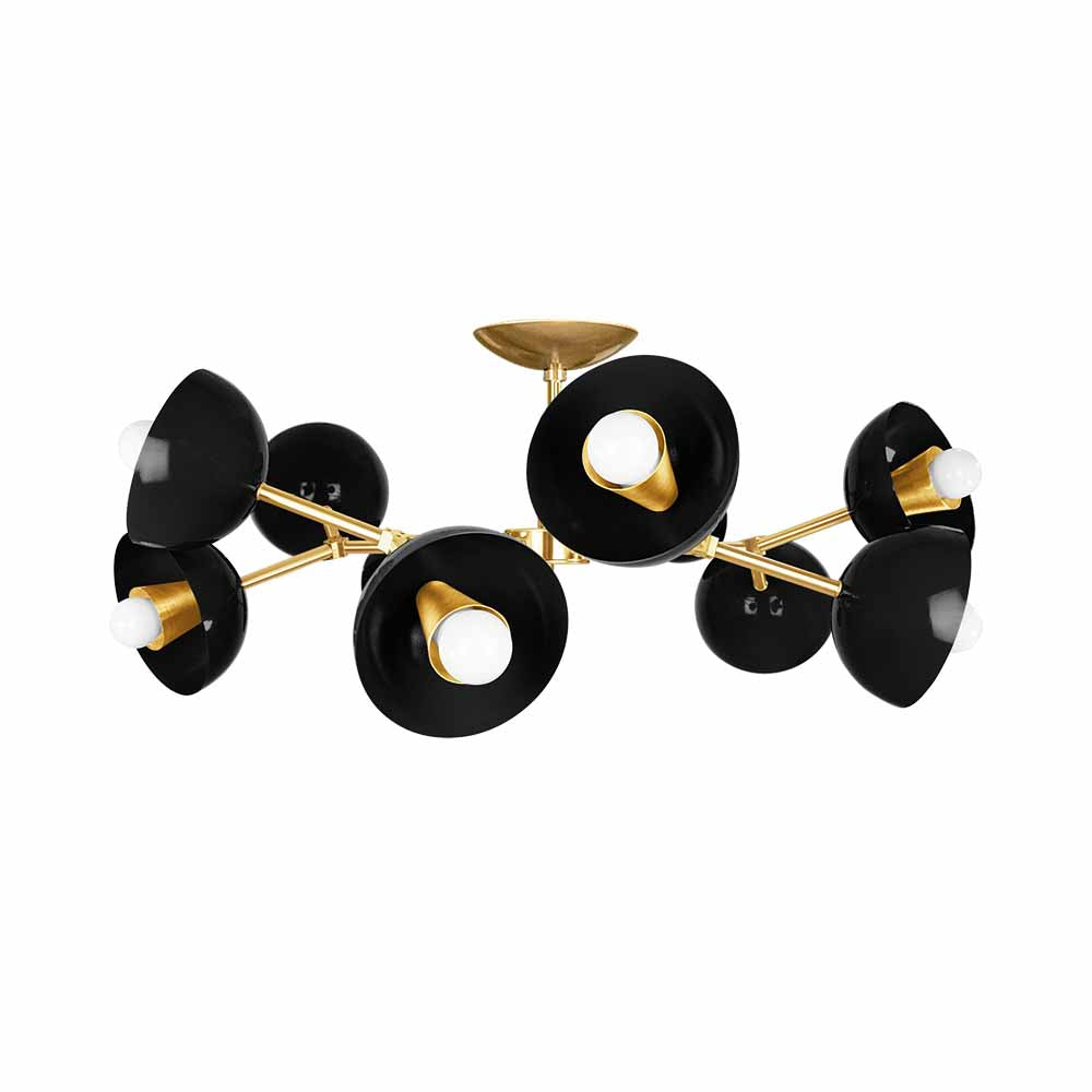 Brass and black color Alegria flush mount 30" Dutton Brown lighting