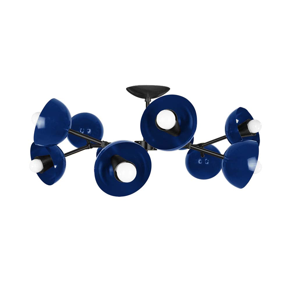 Black and cobalt color Alegria flush mount 30" Dutton Brown lighting